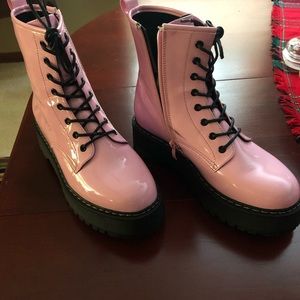 Bright pink Steve Madden boots